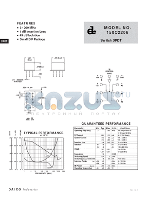 150C2206 datasheet - Switch DPDT