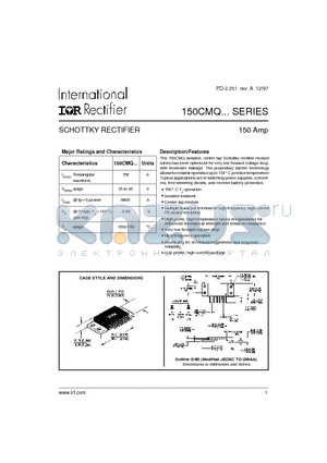 150CMQ datasheet - SCHOTTKY RECTIFIER