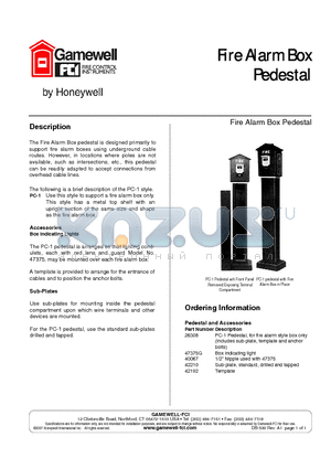 42192 datasheet - Fire Alarm Box Pedestal