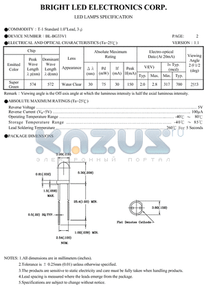 BL-BG33V1 datasheet - LED LAMPS SPECIFICATION