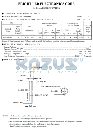 BL-BG33V4V datasheet - LED LAMPS SPECIFICATION