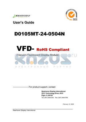 D0105MT-24-0504N datasheet - Vacuum Fluorescent Display Specification