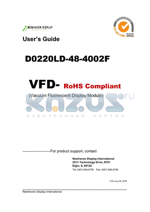 D0220LD-48-4002F datasheet - Vacuum Fluorescent Display Specification