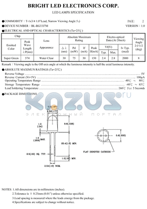 BL-BG33J7M datasheet - LED LAMPS SPECIFICATION