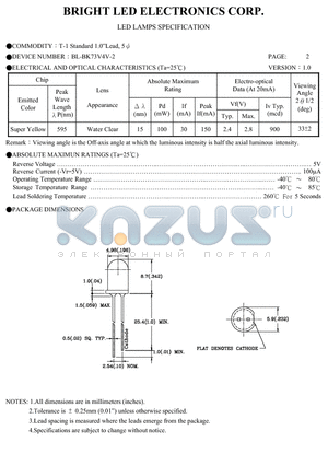 BL-BK73V4V-2 datasheet - LED LAMPS SPECIFICATION