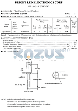 BL-BK63J7M datasheet - LED LAMPS SPECIFICATION