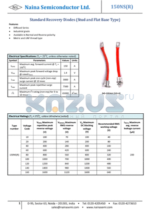 150NS datasheet - SILICON POWER DIODE