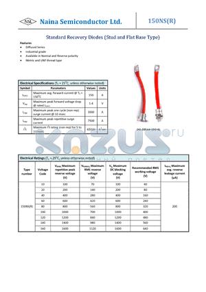 150NS_1 datasheet - Standard Recovery Diodes (Stud and Flat Base Type)
