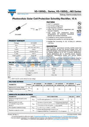 150SQ045 datasheet - Photovoltaic Solar Cell Protection Schottky Rectifier, 15 A
