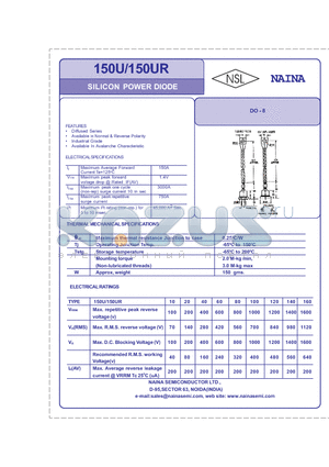 150U datasheet - SILICON POWER DIODE