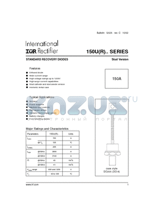 150U100DL datasheet - STANDARD RECOVERY DIODES