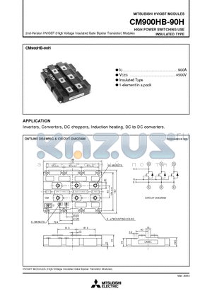 CM900HB-90H datasheet - HIGH POWER SWITCHING USE INSULATED TYPE