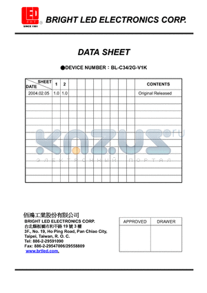 BL-C34-2G-V1K datasheet - ease in circuit board assembly