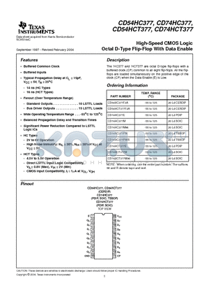 CD54HCT377F3A datasheet - High-Speed CMOS Logic Octal D-Type Flip-Flop With Data Enable