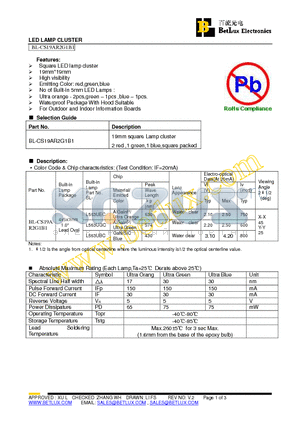 BL-CS19AR2G1B1 datasheet - LED LAMP CLUSTER