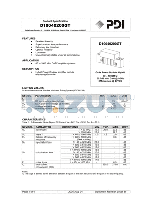 D10040200GT datasheet - Product Specification