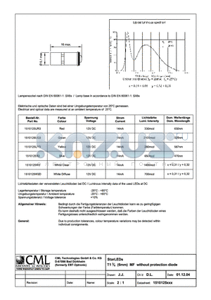 1510125UR3 datasheet - StarLEDs T13/4 (6mm) MF without protection diode