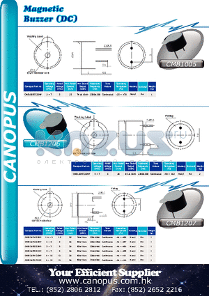 CMB1207EC31NP datasheet - Magnetic Buzzer (DC)