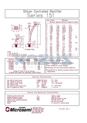 15102G0A datasheet - Silicon Controlled Rectifier