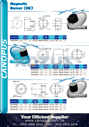 CMB1209 datasheet - Magnetic Buzzer (DC)