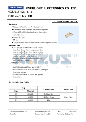 22-23-R6GHBHC-A01-2C_11 datasheet - Full Color Chip LED