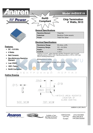 A4B50X1A datasheet - Chip Termination 4 Watts