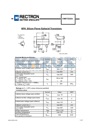 CMBT2222A datasheet - NPN Silicon Planar Epitaxial Transistors