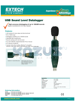 42299 datasheet - USB Sound Level Datalogger