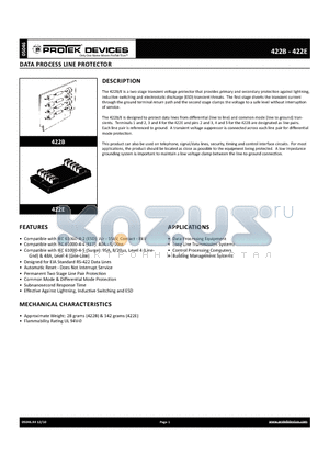 422B datasheet - DATA PROCESS LINE PROTECTOR