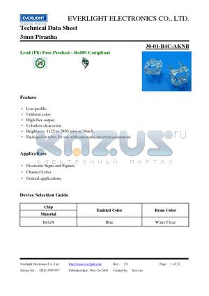 30-01-B4C-AKNB_09 datasheet - 3mm Piranha