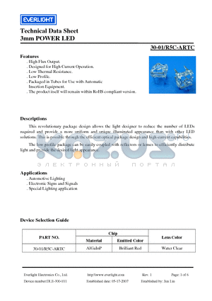 30-01-R5C-ARTC datasheet - 3mm POWER LED