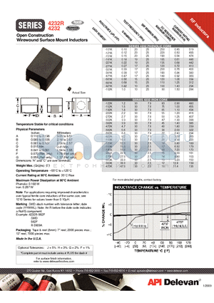 4232-182K datasheet - Open Construction Wirewound Surface Mount Inductors