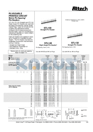 30.353 datasheet - Metric Pin Spacinga Pin Headers