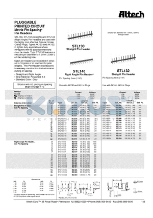30.473 datasheet - Metric Pin Spacinga Pin Headers