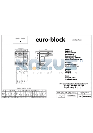 CMD-3.81-V datasheet - Standard : UL - IEC 300V - 250V 8A - 7A