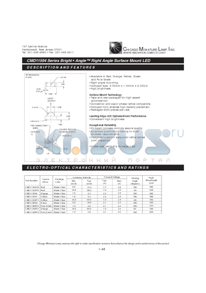 CMD11504PG datasheet - Bright Angle Right Angle Surface Mount LED