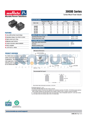 30000B datasheet - Surface Mount Power Inductor