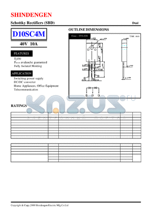 D10SC4M datasheet - Schottky Rectifiers (SBD) (40V 10A)