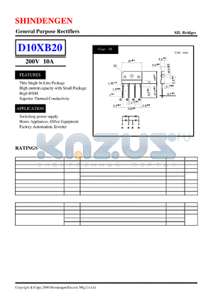 D10XB20 datasheet - General Purpose Rectifiers(200V 10A)