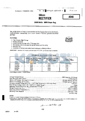 A540LA datasheet - SILICON RECTIFIER