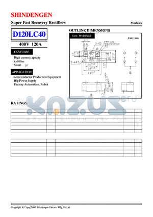 D120LC40 datasheet - Super Fast Recovery Rectifiers(400V 120A)