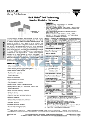 300190-9 datasheet - Bulk Metal  Foil Technology Molded Resistor Networks