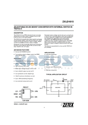 CMD4D11-100MC datasheet - ADJUSTABLE DC-DC BOOST CONVERTER WITH INTERNAL SWITCH IN