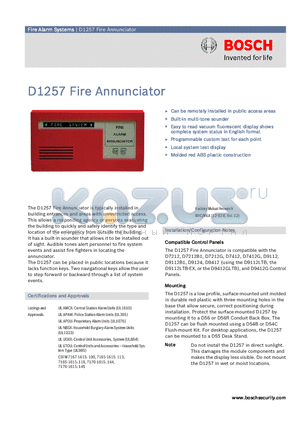 D1257 datasheet - Fire Annunciator