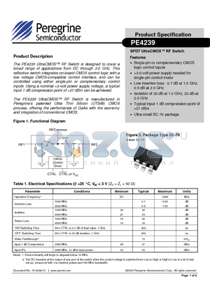 4239-00 datasheet - SPDT UltraCMOS RF Switch