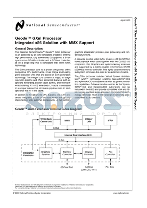 30030-23 datasheet - Geode GXm Processor Integrated x86 Solution with MMX Support