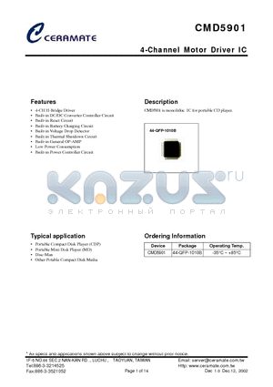 CMD5901 datasheet - 4-Channel Motor Driver IC