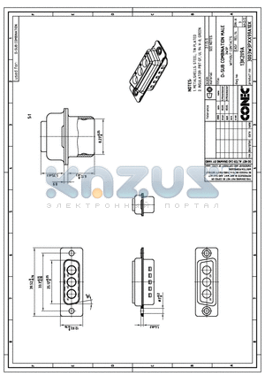 3003W3PXX99A10X datasheet - D-SUB COMBINATION MALE