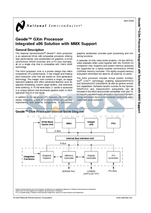 30040-23 datasheet - Geode GXm Processor Integrated x86 Solution with MMX Support