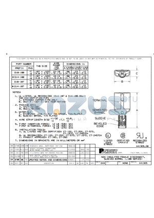 D14-187 datasheet - NON-INSULATED FEMALE DISCONNECT, SLEEVED BARREL (.188 SERIES)